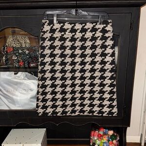 🖤🐼🎬📓Talbots Classic Black and White Houndstooth Pencil Skirt